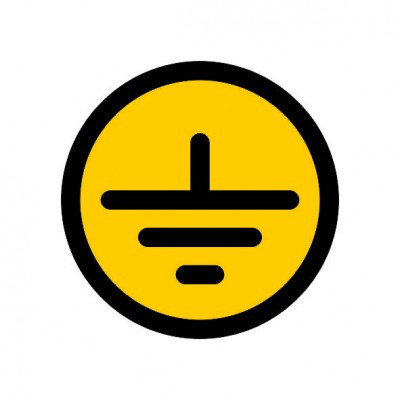 Знак Заземление (пленка 100х100 мм)