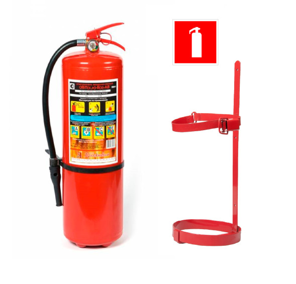 Комплект огнетушитель ОВП-8 зимний + кронштейн ТВ8 + знак F04