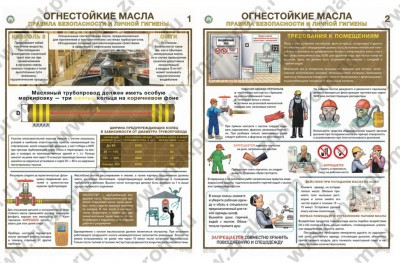 Плакаты Огнестойкие масла. Правила безопасности и личной гигиены