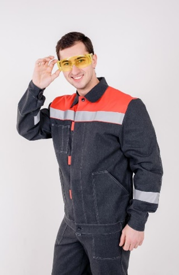 Мужской летний костюм "Инженер" куртка + полукомбинезон серый