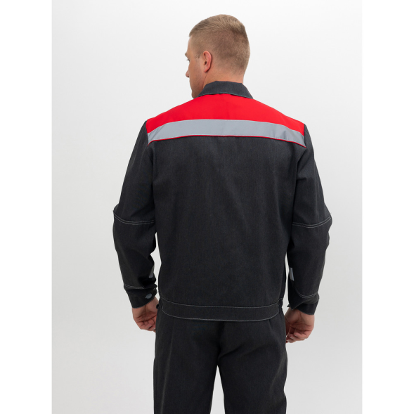 Мужской летний костюм "Инженер" куртка + полукомбинезон серый