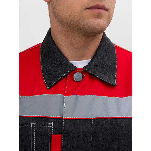 Мужской летний костюм "Инженер" куртка + полукомбинезон серый