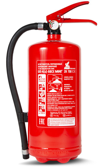 Порошковый огнетушитель ОП-4(з) МИГ (2А, 70В, С, Е)