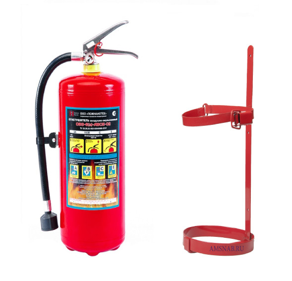 Комплект огнетушитель ОВЭ-6 зимний + кронштейн ТВ6