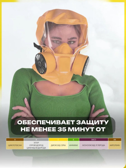 Универсальный фильтрующий малогабаритный самоспасатель (УФМС) «Шанс» -Е (фильтры ФСЭ-С) п/м