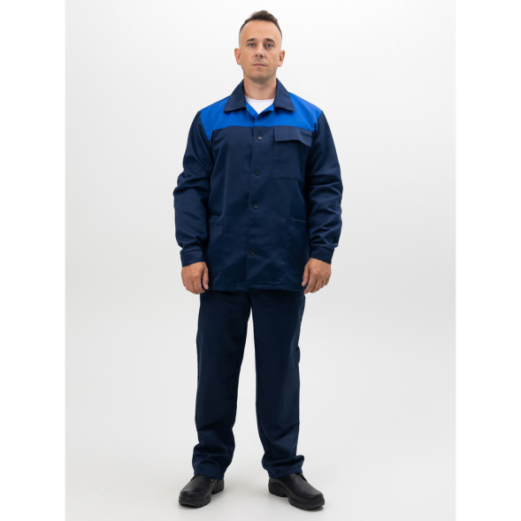 Мужской летний рабочий костюм из ткани саржа с курткой и брюками