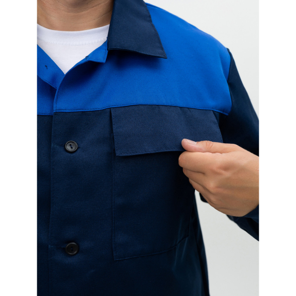 Мужской летний рабочий костюм из ткани саржа с курткой и брюками